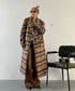 Blurred Check Long Coat